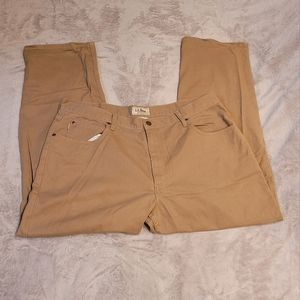 LL Bean Mens Sz 40x30 Tan Khaki Chino Pants Relaxed Fit 100% Cotton Casual